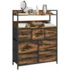 HOMCOM Bedroom Chest Of Drawers 7 Drawer W/ Shelves, Brown