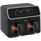 HOMCOM Dual Zone Air Fryer 8L Double Air Fryer 2700W Silver