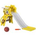 Aiyaplay 2 In 1 Kids Slide For Indoor Use With Basketball Hoop