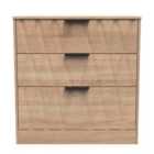 Ready Assembled Las Vegas 3 Drawer Deep Chest In Bardolino Oak