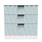 Ready Assembled Las Vegas 3 Drawer Deep Chest In Duck & White