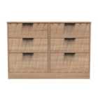 Ready Assembled Las Vegas 6 Drawer Midi Chest In Bardolino Oak