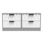Ready Assembled Las Vegas 4 Drawer Bed Box In White Matt & Dusk Grey