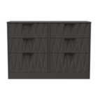 Ready Assembled Las Vegas 6 Drawer Midi Chest In Graphite