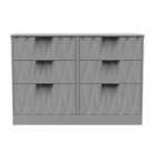 Ready Assembled Las Vegas 6 Drawer Midi Chest In Dusk Grey