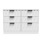 Ready Assembled Las Vegas 6 Drawer Midi Chest In White Matt