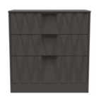 Ready Assembled Las Vegas 3 Drawer Deep Chest In Graphite