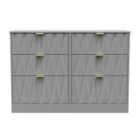 Ready Assembled Las Vegas 6 Drawer Midi Chest In Dusk Grey