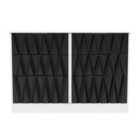 Ready Assembled Las Vegas 6 Drawer Midi Chest In Deep Black & White