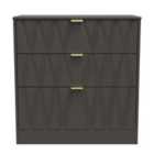 Ready Assembled Las Vegas 3 Drawer Deep Chest In Graphite