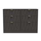 Ready Assembled Las Vegas 6 Drawer Midi Chest In Graphite