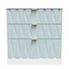 Ready Assembled Las Vegas 3 Drawer Deep Chest In Duck & White