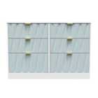 Ready Assembled Las Vegas 6 Drawer Midi Chest In Duck & White