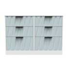 Ready Assembled Las Vegas 6 Drawer Midi Chest In Duck & White