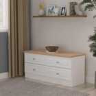 Ready Assembled Norfolk 4 Drawer Bed Box In White Ash & Bardolino Oak