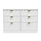 Ready Assembled Las Vegas 6 Drawer Midi Chest In White Matt