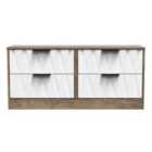 Ready Assembled Las Vegas 4 Drawer Bed Box In White Matt & Vintage Oak
