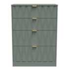 Ready Assembled Las Vegas 4 Drawer Deep Chest In Reed Green