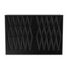 Ready Assembled Las Vegas 6 Drawer Midi Chest In Deep Black & Black Matt