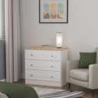 Ready Assembled Norfolk 3 Drawer Chest In White Ash & Bardolino Oak
