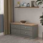 Ready Assembled Norfolk 4 Drawer Bed Box In Dusk Grey & Bardolino Oak