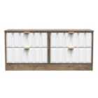 Ready Assembled New York 4 Drawer Bed Box In White Matt & Vintage Oak