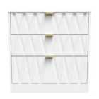 Ready Assembled Las Vegas 3 Drawer Deep Chest In White Matt