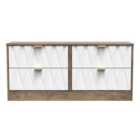Ready Assembled Las Vegas 4 Drawer Bed Box In White Matt & Vintage Oak