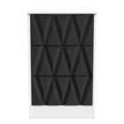 Ready Assembled Las Vegas 3 Drawer Bedside Cabinet In Deep Black & White