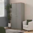 Ready Assembled Norfolk 2Ft6In Plain Wardrobe In Dusk Grey & Bardolino Oak