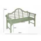 Greenhurst PU Coated Lutyens Bench Sage Green