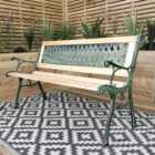 Samuel Alexander 2 Seater Outdoor Wooden Cast Iron with Lattice Design Garden Patio Bench