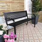 Samuel Alexander Keswick 2 Seater Outdoor Modern Lattice Design Metal Garden Patio Bench