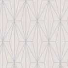Darcy James Aspen Geo Pink & Silver Wallpaper 10m x 53cm