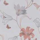 Muriva Amelia Floral Stone & Rose Wallpaper 10m x 53cm