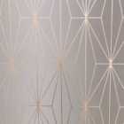 Muriva Kayla Grey & Rose Gold Wallpaper 10m x 53cm