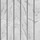 Muriva Woodgrain Panel Silver Wallpaper 10m x 53cm