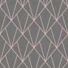 Muriva Indra Charcoal & Rose Wallpaper 10m x 53cm
