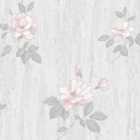 Darcy James Oleana Floral Pink & Grey Wallpaper 10m x 53cm