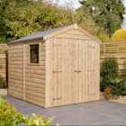 Rowlinson 8x6 Shiplap Apex Shed Double Door with Window