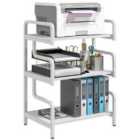 HOMCOM 3-tier Storage Shelf, Metal Shelves For Storage For Home Office, White