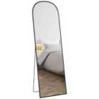 HOMCOM Full Length Mirror w/ Aluminium Alloy Frame Hanging Or Leaning Black