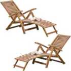 Garden Gear Acacia Steamer Deck Chair X 2