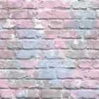 Muriva Camouflage Brick Lilac Wallpaper 10m x 53cm