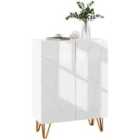 HOMCOM Shoe Storage Cabinet w/ Soft-close Hinges And Adjust Shelves, White