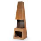 Dellonda Through Access Pyramid Chiminea W45 x H150cm - Corten Steel - DG108