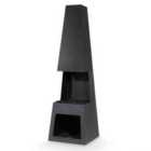 Dellonda Through Access Pyramid Chiminea W45 x H150cm - Black Steel - DG107