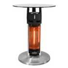 Dellonda Bistro Bar Table w/ 1200W Patio Heater, 65cm, Black/Stainless Steel - DG62