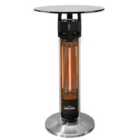 Dellonda Bistro Bar Table w/ 1200W Patio Heater, 95cm, Black/Stainless Steel - DG63