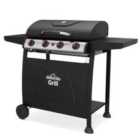 Dellonda 4 Burner Gas BBQ Grill w/ Piezo Ignition, Built-In Thermometer, Black/Stainless Steel - DG15